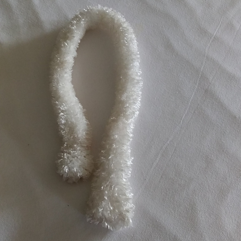 Handmade Scarf. White. 30"x2"